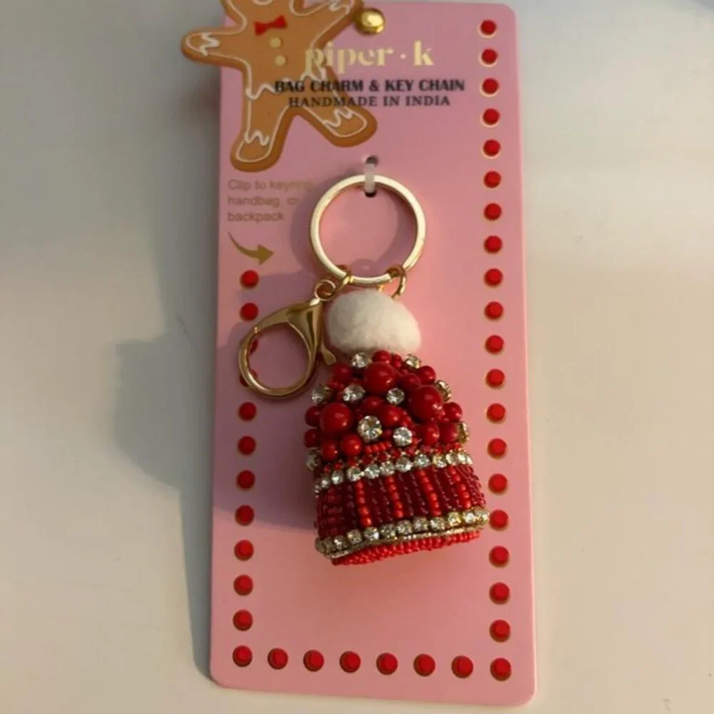 Piper K Santa Hat Bag Charm & Key Chain